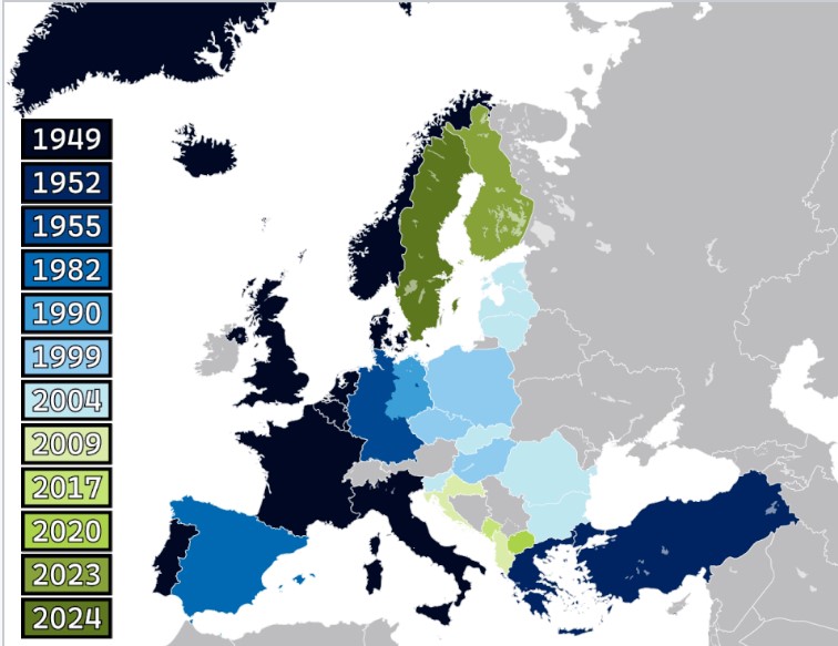 CARTINA ESPANSIONE NATO 1949 OGGI