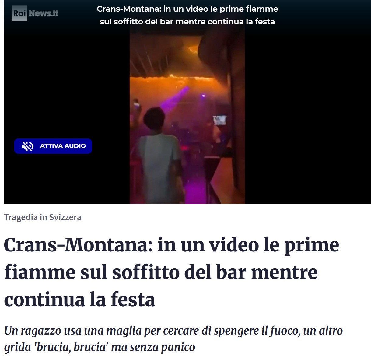 Immagine brucia e festa continua