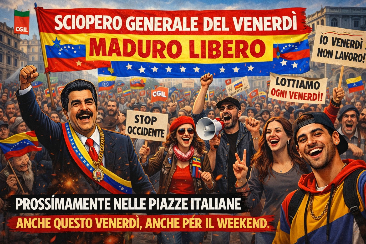 SCIOPERO GENERALE DEL VENERDI', MADURO LIBERO