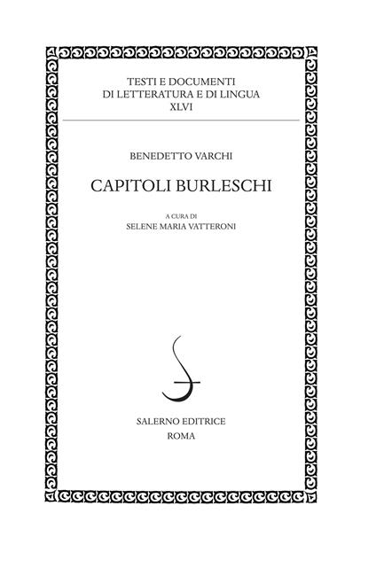 CAPITOLI BURLESCHI  di Benedetto Varchi