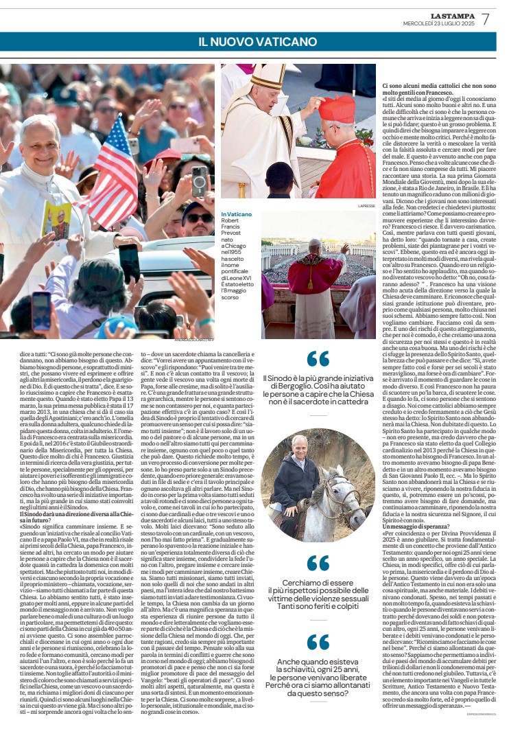 Intervista al papa tre