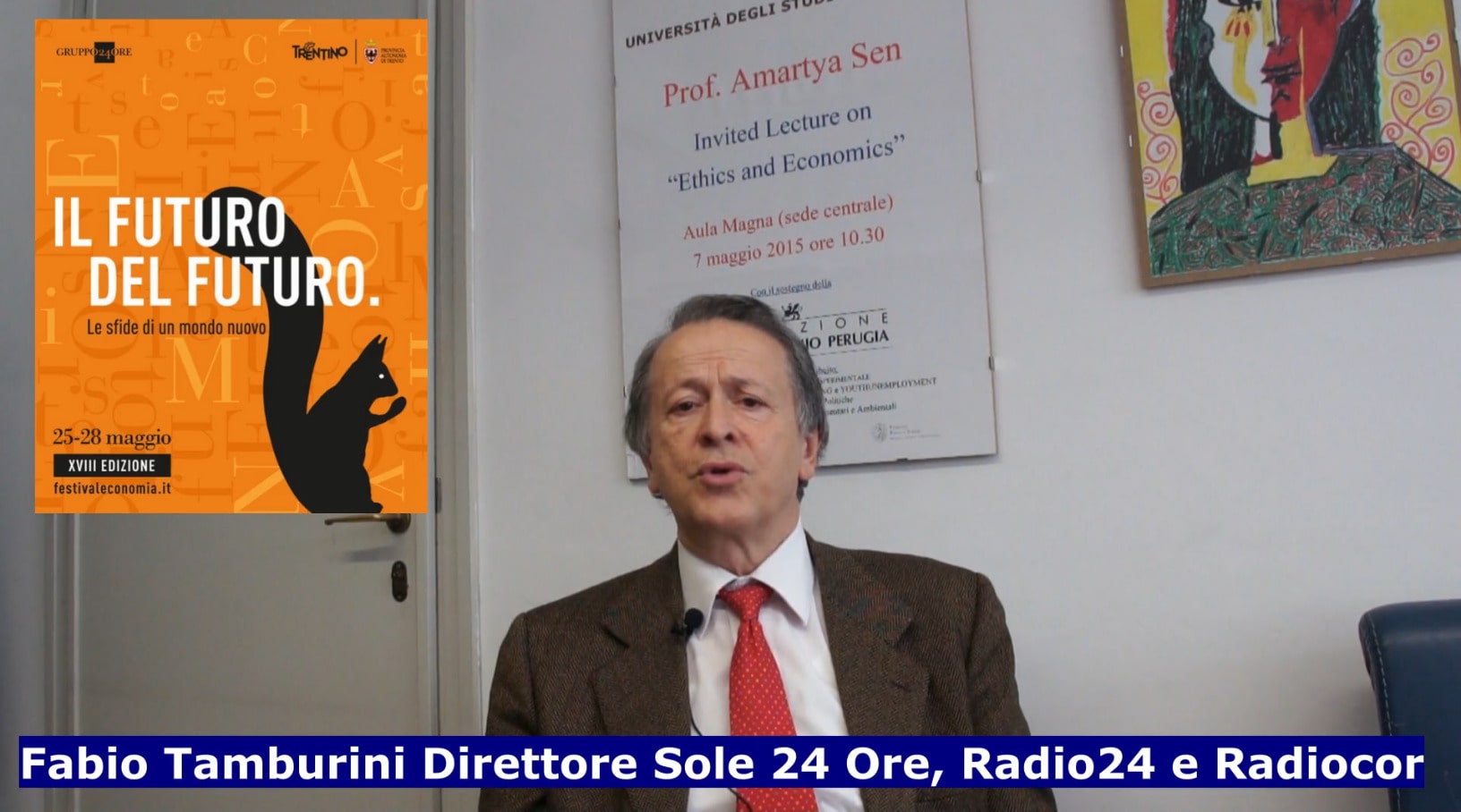 Il Direttore di Sole 24 Ore, Radio 24 e Radiocor, Fabio Tamburini, durante l'intervista con Giuseppe Castellini Il Direttore di Sole 24 Ore, Radio 24 e Radiocor, Fabio Tamburini, durante l'intervista con Giuseppe Castellini
