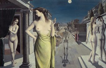 Lo stato dell’arte Paul Delvaux (1897 - 1994) “La Ville lunaire” olio su tela cm 143×200