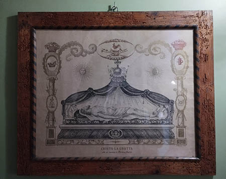 Litografia posta nel coro della cappella riservato alle Monacelle