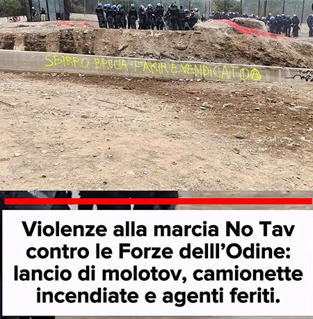violenze alla marcia No Tav