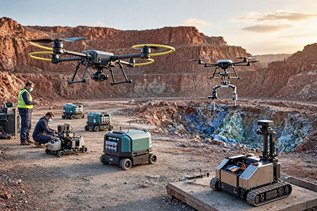 droni e robot nei parchi minerali