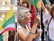 Bandiere di gruppi terroristici al sit-in contro ddl Antisemitismo Bandiere di gruppi terroristici