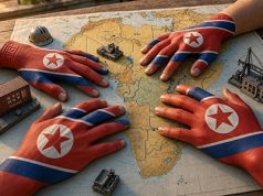 Mani sull’Africa della teocrazia comunista della Corea del Nord Mani sull'Africa della teocrazia comunista della Corea del Nord