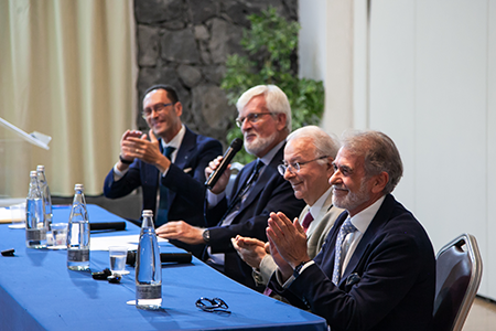 Fabrizio Maugeri, Presidente dell’Associazione Fratello Maggiore 3, Giancarlo Guerreri, Federico Faggin, Alessandro Noto. Credits: Valter Speciale