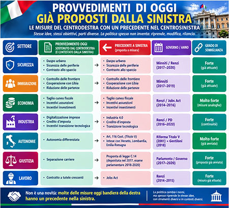 provvedimenti sinistra destra